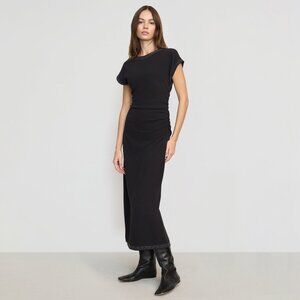 Modern Citizen Vela Contrast-Stitch Ruched-Waist Dress Size XLBlack / Regular /